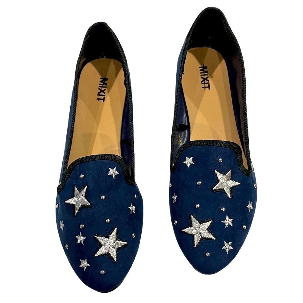 Mixit Velvet Embroidered Flats - Picture 9 of 14